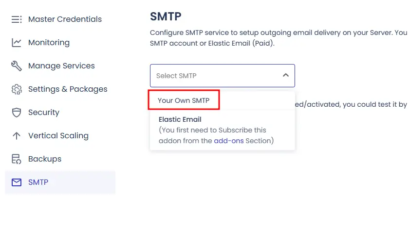 클라우드웨이즈 SMTP 설정